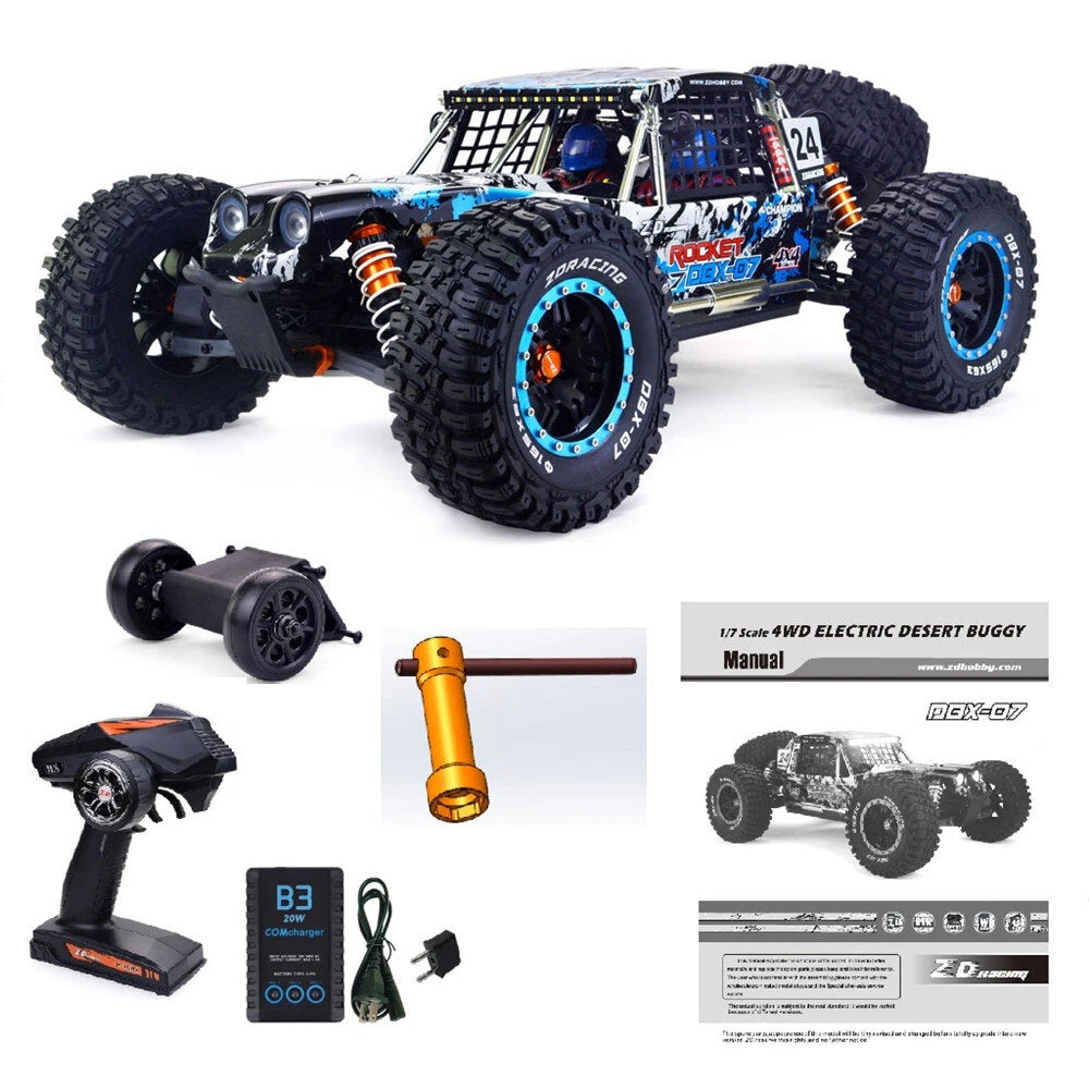 ZD Racing DBX 07 1/7 4WD 80km/h Fast Brushless RC Car 6S Vehicles Desert Monster Off-Road Models RTR/KIT Frame