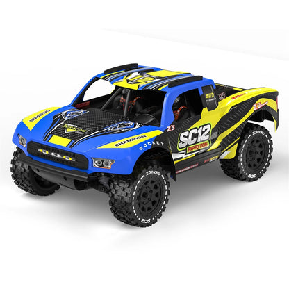 ZD Racing SC12 RTR 1/12 2.4G 4WD 75km/h 3S Brushless RC Car Off-Road Short Course Truck Aluminum Alloy Chassis LED Light Metal Oil Filled Shocks Diffs Drive Shaft Vehicles Models Toys
