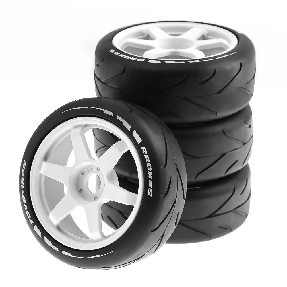 4PCS Rally On-Road Tires Wheels 17mm Hex for ARRMA ZD Racing HSP HNR X3GT 1/7 1/8 RC Car Vehicles Model Parts