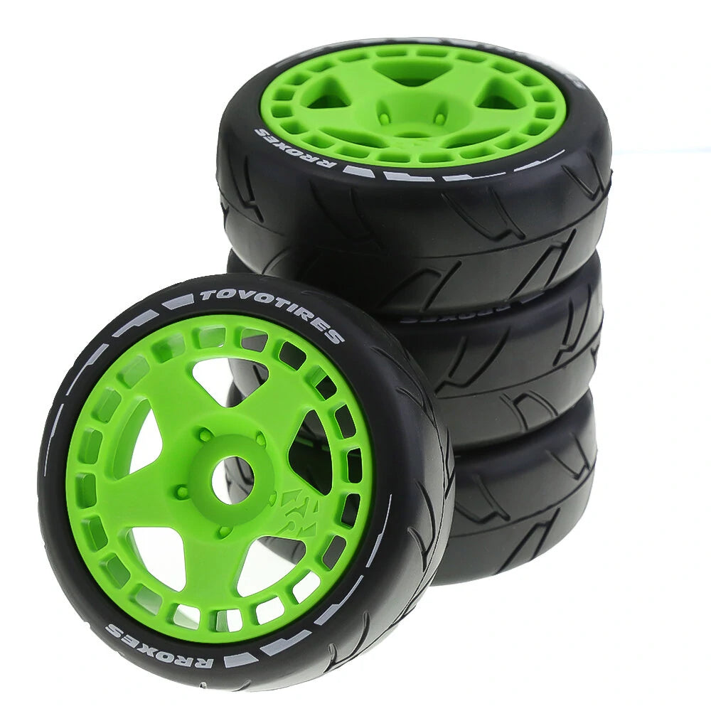 4PCS Rally On-Road Tires Wheels 17mm Hex for ARRMA ZD Racing HSP HNR X3GT 1/7 1/8 RC Car Vehicles Model Parts