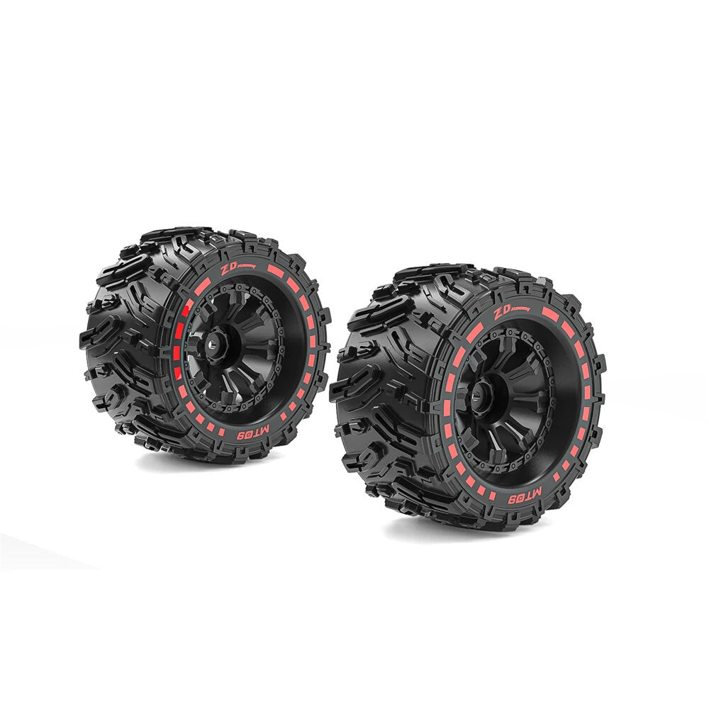 2PCS ZD Racing MT09 1/7 Brushless Monster Truck RC Car Parts Wheels Tires Wheelie Bar Assembly Vehicles Models Spare Accessories 09009 09049