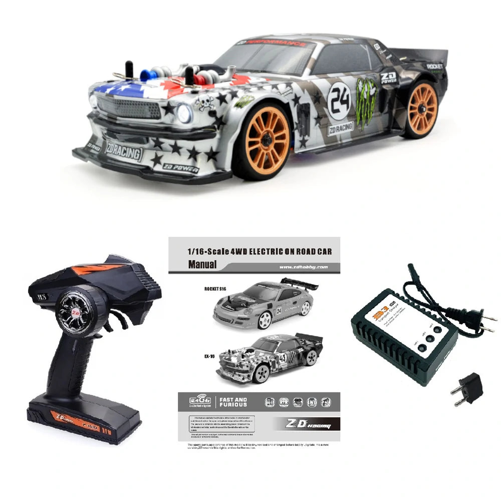 ZD Racing EX16 01/02 RTR 1/16 2.4G 4WD Fast Brushless RC Car Tourning Vehicles On Road Drift Models